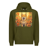 Army Green shiba inu Premium Hoodie - Unal Design
