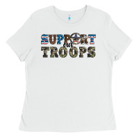 White armed forces day support our troops Ladies Tee - Artiststas