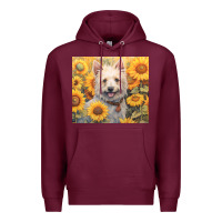 Burgundy westie Premium Hoodie - Unal Design