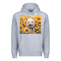 Heather Grey westie Premium Hoodie - Unal Design