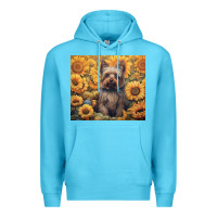 Ocean Blue yorkshire terrier Premium Hoodie - Unal Design