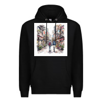 Black Japan Street Premium Hoodie - Unal Design