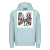 Blue Mist Japan Street Premium Hoodie - Unal Design