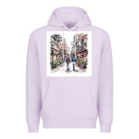 Lilac Japan Street Premium Hoodie - Unal Design