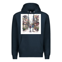 Navy Japan Street Premium Hoodie - Unal Design