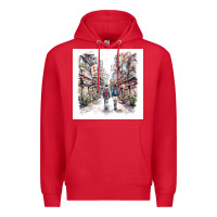 Red Japan Street Premium Hoodie - Unal Design