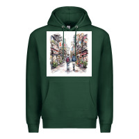 Sports Green Japan Street Premium Hoodie - Unal Design