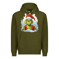 Army Green Grinch Premium Hoodie - Unal Design