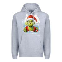 Heather Grey Grinch Premium Hoodie - Unal Design