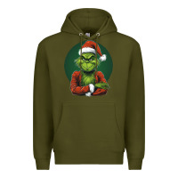 Army Green Grinch Premium Hoodie - Unal Design