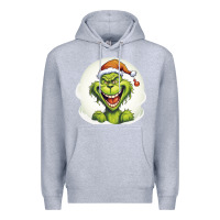 Heather Grey Grinch Premium Hoodie - Unal Design