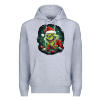 Heather Grey Grinch Premium Hoodie - Unal Design