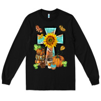 Black western thankful cross pumpkin Long Sleeve Tee - BarkalooDesign