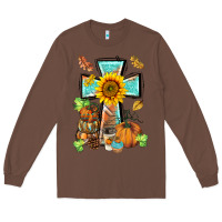 Chestnut western thankful cross pumpkin Long Sleeve Tee - BarkalooDesign