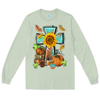 Matcha western thankful cross pumpkin Long Sleeve Tee - BarkalooDesign