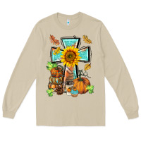 Mushroom western thankful cross pumpkin Long Sleeve Tee - BarkalooDesign