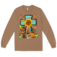 Toasted Coconut western thankful cross pumpkin Long Sleeve Tee - BarkalooDesign