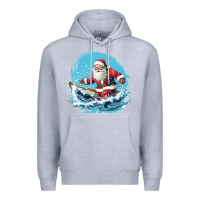 Heather Grey happy santa Premium Hoodie - Unal Design
