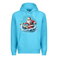 Ocean Blue happy santa Premium Hoodie - Unal Design