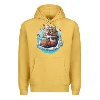 Antique Gold happy santa Premium Hoodie - Unal Design