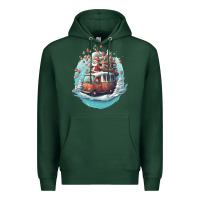 Sports Green happy santa Premium Hoodie - Unal Design