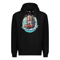 Black happy santa Premium Hoodie - Unal Design