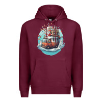 Burgundy happy santa Premium Hoodie - Unal Design