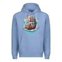 Colony Blue happy santa Premium Hoodie - Unal Design