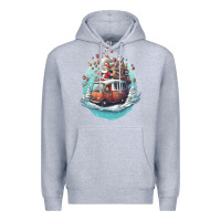 Heather Grey happy santa Premium Hoodie - Unal Design