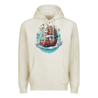 Oatmeal Heather happy santa Premium Hoodie - Unal Design