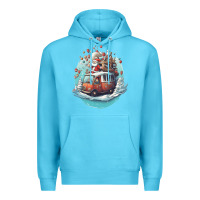 Ocean Blue happy santa Premium Hoodie - Unal Design