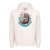 Pale Pink happy santa Premium Hoodie - Unal Design