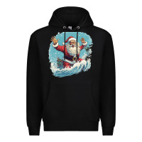 Black happy santa Premium Hoodie - Unal Design