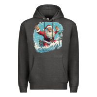 Charcoal Heather happy santa Premium Hoodie - Unal Design