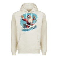 Oatmeal Heather happy santa Premium Hoodie - Unal Design