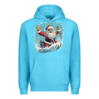 Ocean Blue happy santa Premium Hoodie - Unal Design