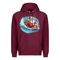 Burgundy surf happy santa Premium Hoodie - Unal Design
