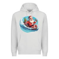 Dove Grey surf happy santa Premium Hoodie - Unal Design