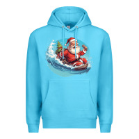 Ocean Blue surf happy santa Premium Hoodie - Unal Design
