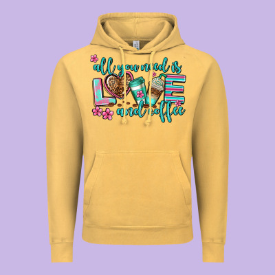 All You Need Is Love And Coffee Vintage Hoodie Designed By Adodesignshop