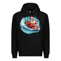 Black surf happy santa Premium Hoodie - Unal Design