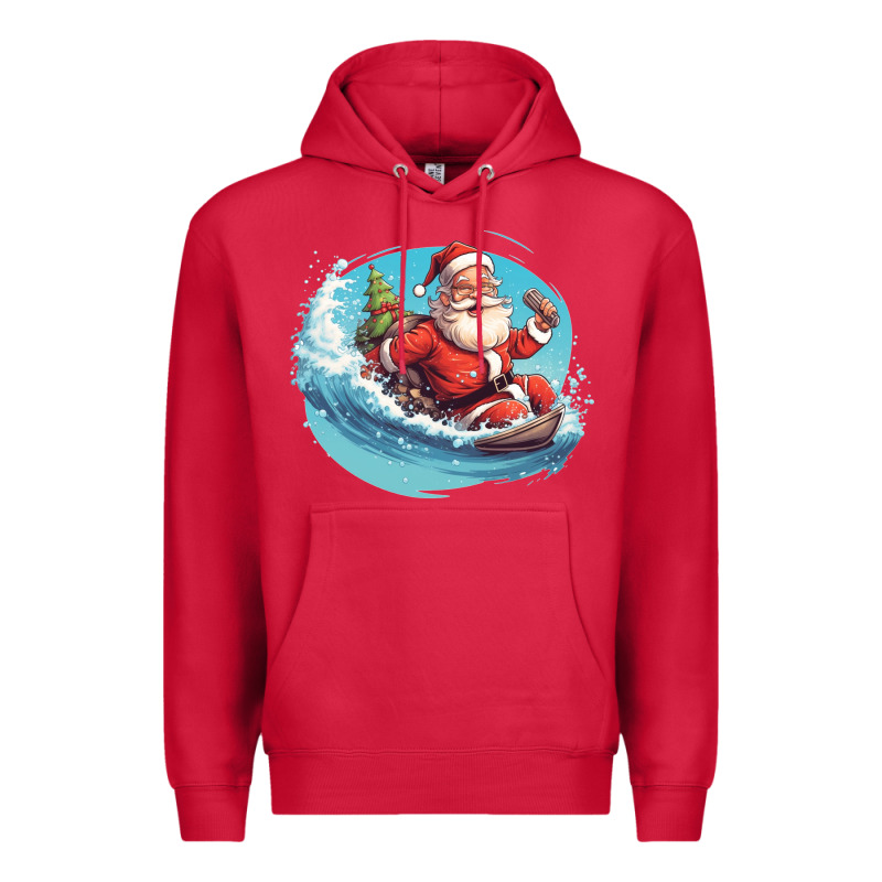 Surf Happy Santa Premium Hoodie by Unal Design | Teevron