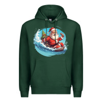 Sports Green surf happy santa Premium Hoodie - Unal Design