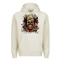Oatmeal Heather bad money Premium Hoodie - Unal Design