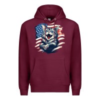 Burgundy cat1 Premium Hoodie - Unal Design