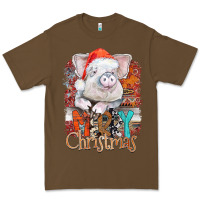 Cacao merry Christmas pig Premium Tee - CowhideDigitalArt
