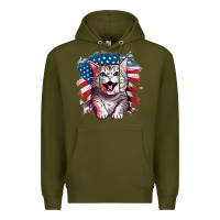 Army Green cat2 Premium Hoodie - Unal Design