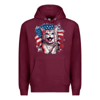 Burgundy cat2 Premium Hoodie - Unal Design