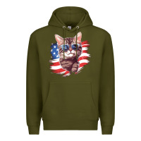 Army Green cat2 Premium Hoodie - Unal Design