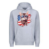 Heather Grey cat2 Premium Hoodie - Unal Design